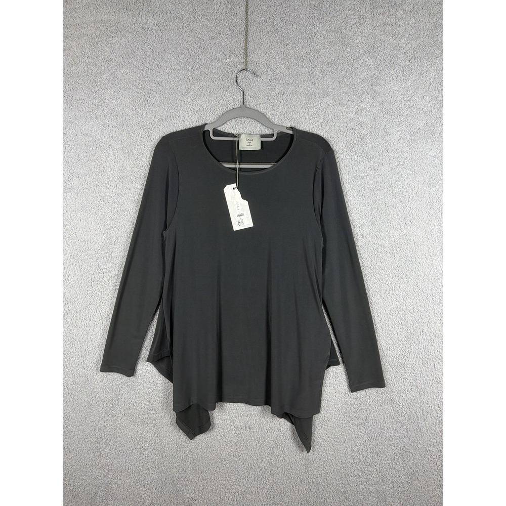 NWT Chalet et Ceci Reanna Top Women XS Rock Gray Asymmetrical Long Sleeve Tunic